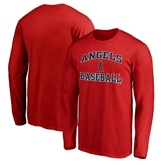 Men's Red Los Angeles Angels Team Heart & Soul Long Sleeve T-Shirt