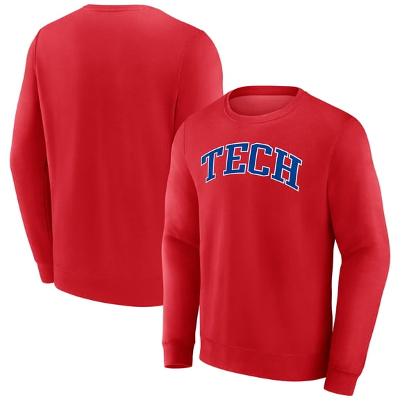 Men's Red Louisiana Tech Bulldogs Short Name Fleece Pullover Sweatshirt