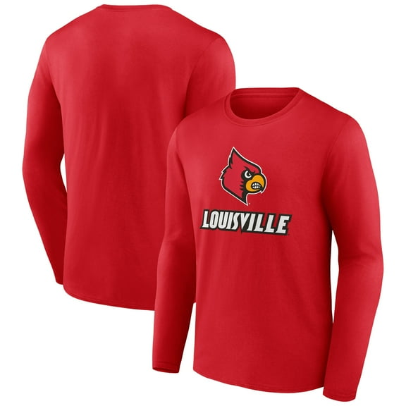 Men's Red Louisville Cardinals Lockup Team Long Sleeve T-Shirt
