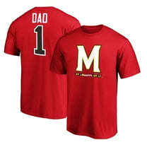 Men's Red Maryland Terrapins #1 Dad Logo T-Shirt