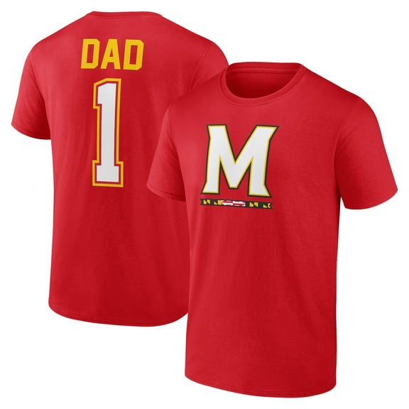 Men's Red Maryland Terrapins Father's Day #1 Dad T-Shirt