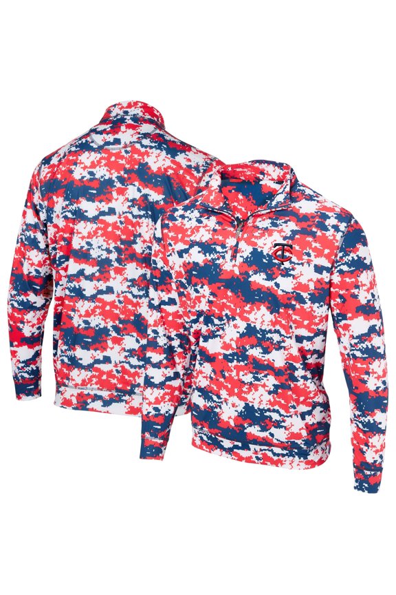 Men's Red Minnesota Twins Digital Camo Performance Quarter-Zip Pullover Jacket