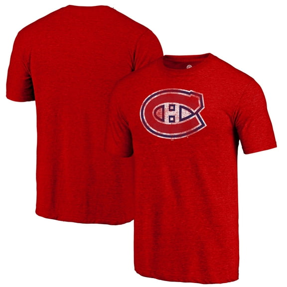Men's  Red Montreal Canadiens Distressed Tri-Blend T-Shirt