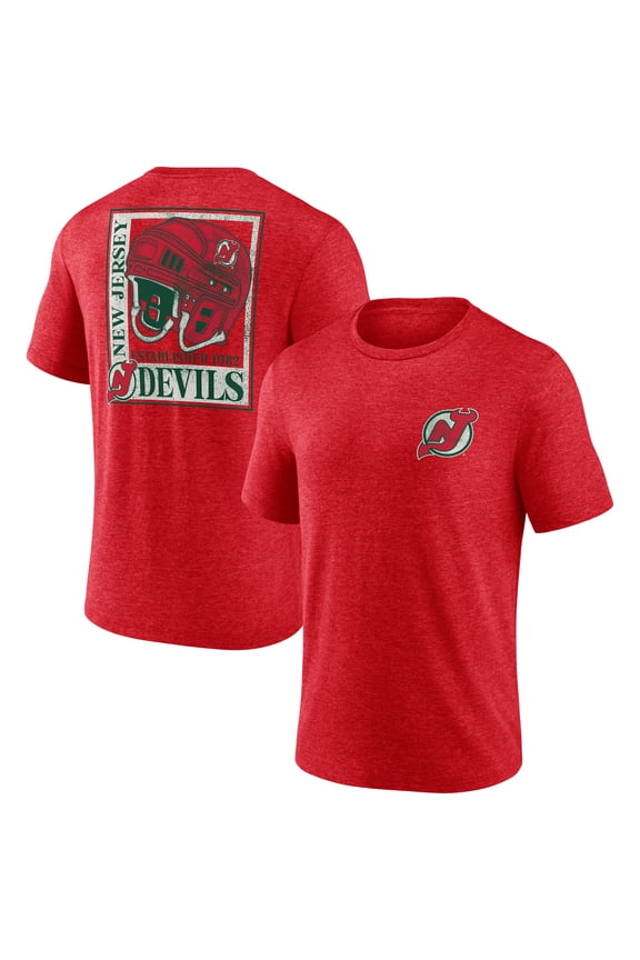 Men's Red New Jersey Devils Earnest Will Tri-Blend T-Shirt