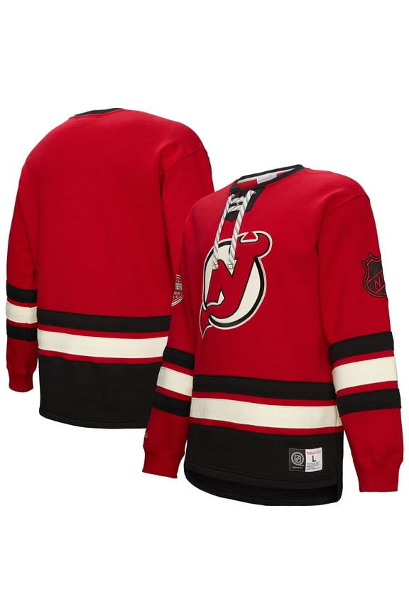 Men's Red New Jersey Devils Heritage Lace-Up Pullover Sweatshirt
