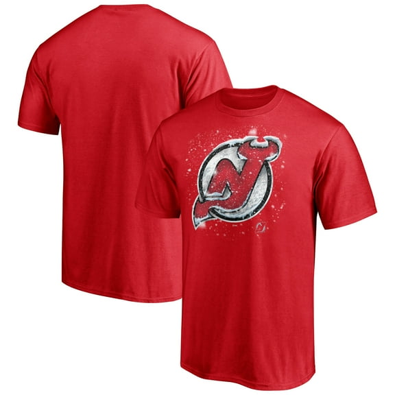 Men's Red New Jersey Devils Snow Logo T-Shirt