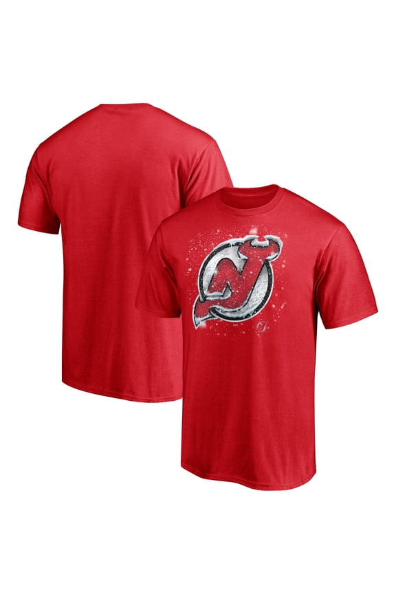 Men's Red New Jersey Devils Snow Logo T-Shirt