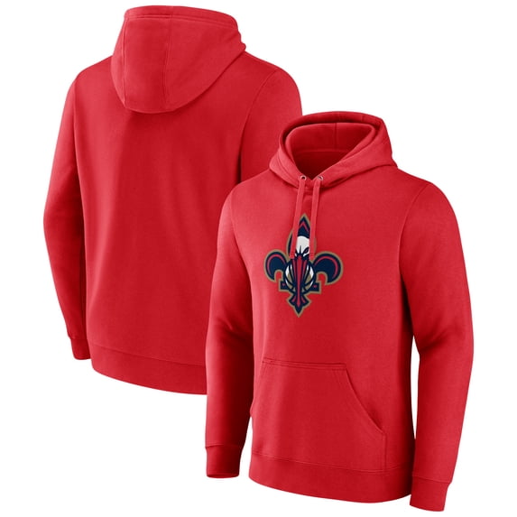 Men's Red New Orleans Pelicans Alternate Logo Pullover Hoodie