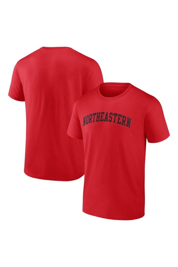 Men's Red Northeastern Huskies Basic Arch T-Shirt