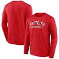 thumbnail image 1 of Men's Red Northeastern Huskies School Name Long Sleeve T-Shirt, 1 of 3