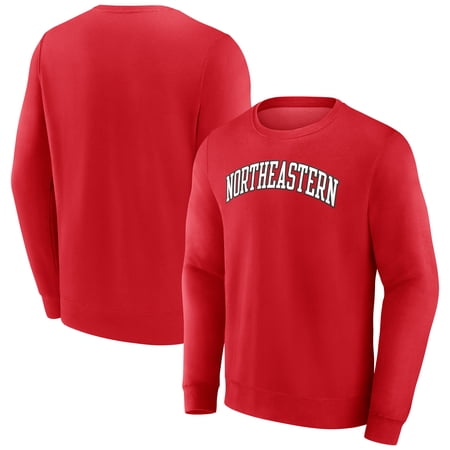 Men's Red Northeastern Huskies Short Name Fleece Pullover Sweatshirt
