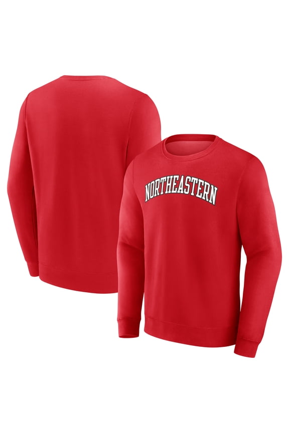 Men's Red Northeastern Huskies Short Name Fleece Pullover Sweatshirt
