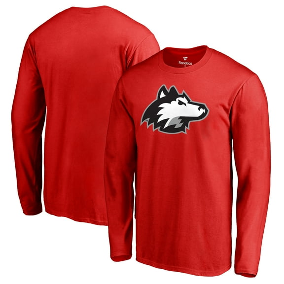 Men's Red Northern Illinois Huskies Primary Team Logo Long Sleeve T-Shirt