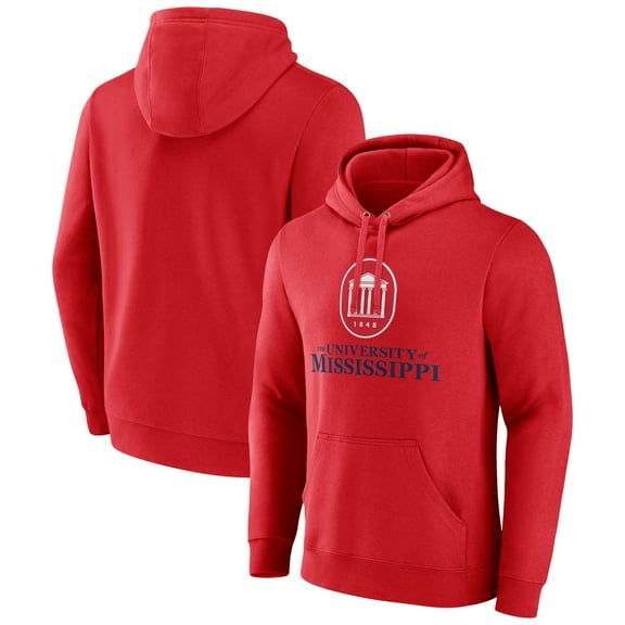 Men's Red Ole Miss Rebels Primary Logo Pullover Hoodie