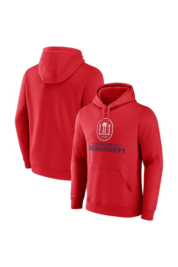 Men's Red Ole Miss Rebels Primary Logo Pullover Hoodie
