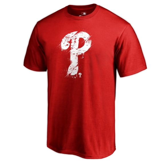 Men's Red Philadelphia Phillies Splatter Logo T-Shirt