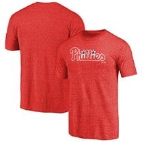 Men's Red Philadelphia Phillies Team Wordmark Tri-Blend T-Shirt