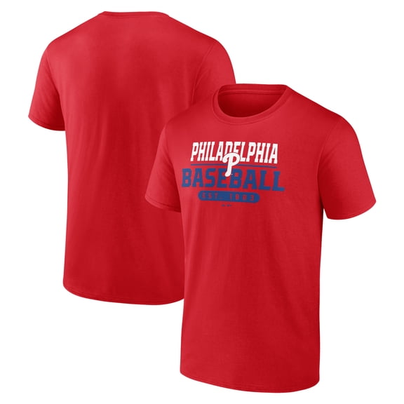 Philadelphia Phillies Men's Red Zero In Cotton T-Shirt, Up to Size 3XL