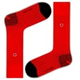 thumbnail image 1 of Men's Red Ribbed Dress Socks With Stripes - Business Stripes (M), 1 of 4