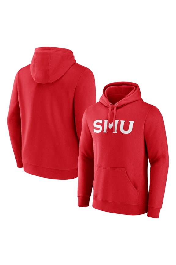 Men's Red SMU Mustangs Arch Pullover Hoodie