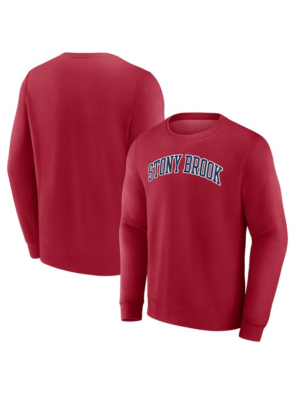 Men's Red Stony Brook Seawolves Short Name Fleece Pullover Sweatshirt