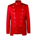 thumbnail image 1 of Men's Red Tailcoat Jacket Style Double Breasted Gothic Steam Blazer Red L, 1 of 9