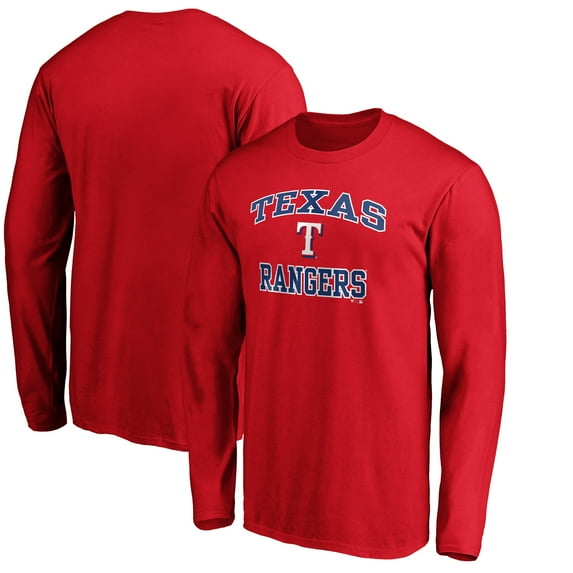 Men's Red Texas Rangers Team Heart & Soul Long Sleeve T-Shirt