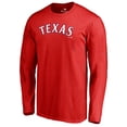 thumbnail image 1 of Men's Red Texas Rangers Team Wordmark Long Sleeve T-Shirt, 1 of 3