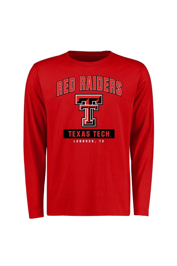 Men's Red Texas Tech Red Raiders Campus Icon Long Sleeve T-Shirt