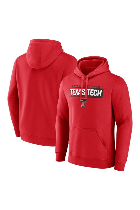 Men's Red Texas Tech Red Raiders Down the Field Pullover Hoodie
