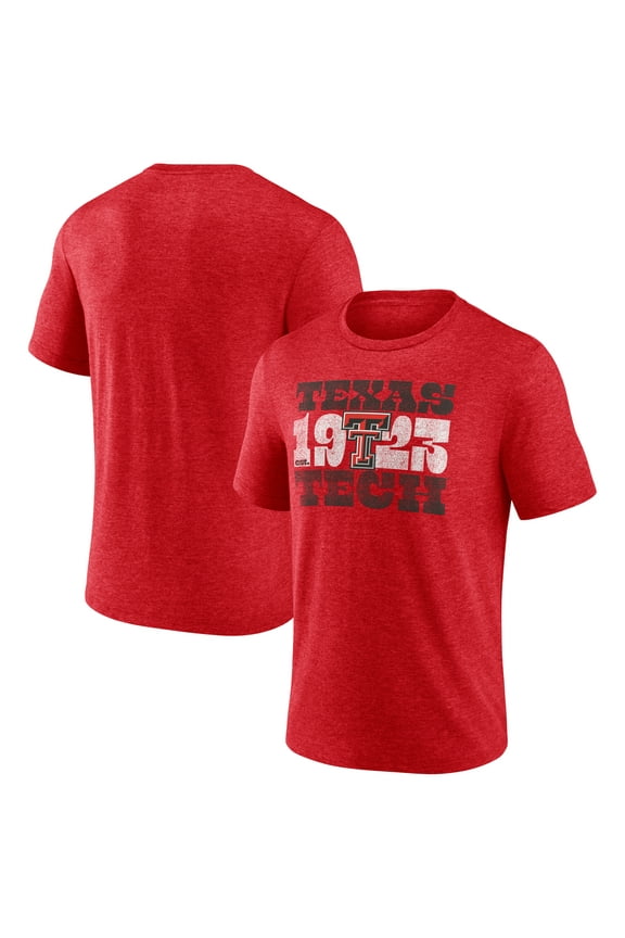 Men's Red Texas Tech Red Raiders Established Tri-Blend T-Shirt