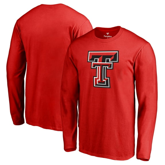 Men's Red Texas Tech Red Raiders Primary Logo Long Sleeve T-Shirt