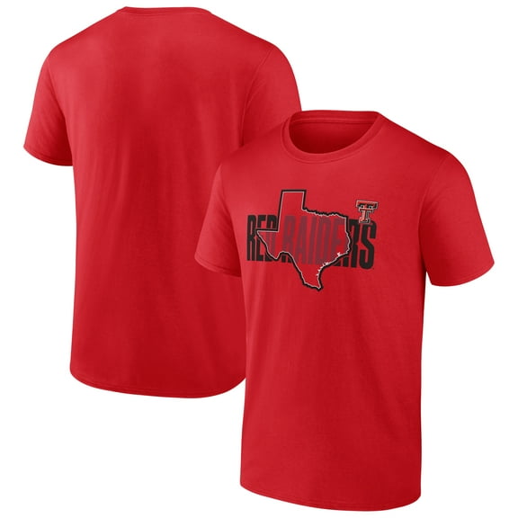 Men's Red Texas Tech Red Raiders State Overlay Mascot T-Shirt