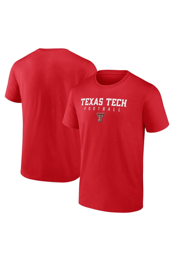 Men's Red Texas Tech Red Raiders Wordmark Sport Football T-Shirt