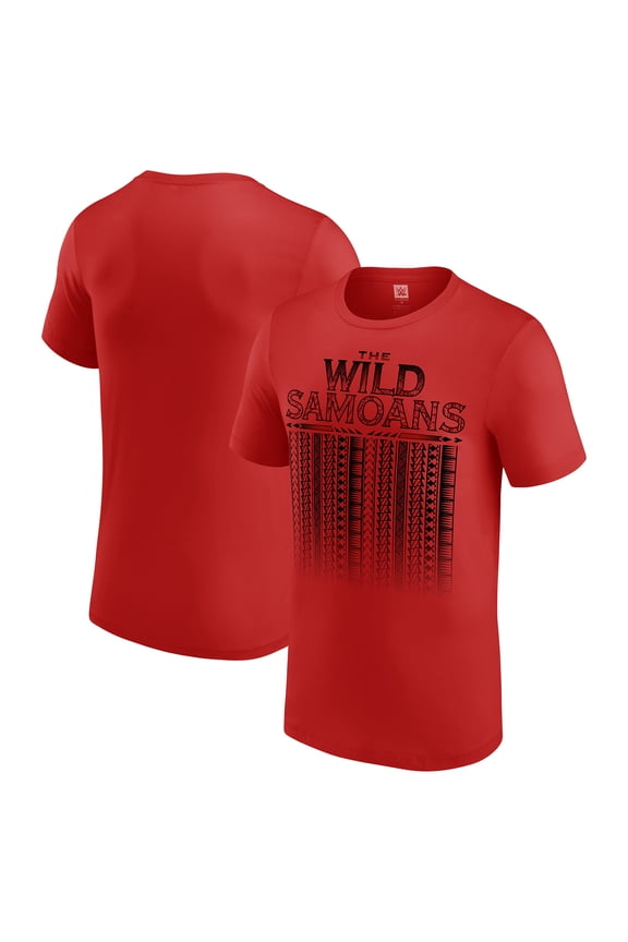 Men's Red The Wild Samoans Tribal T-Shirt