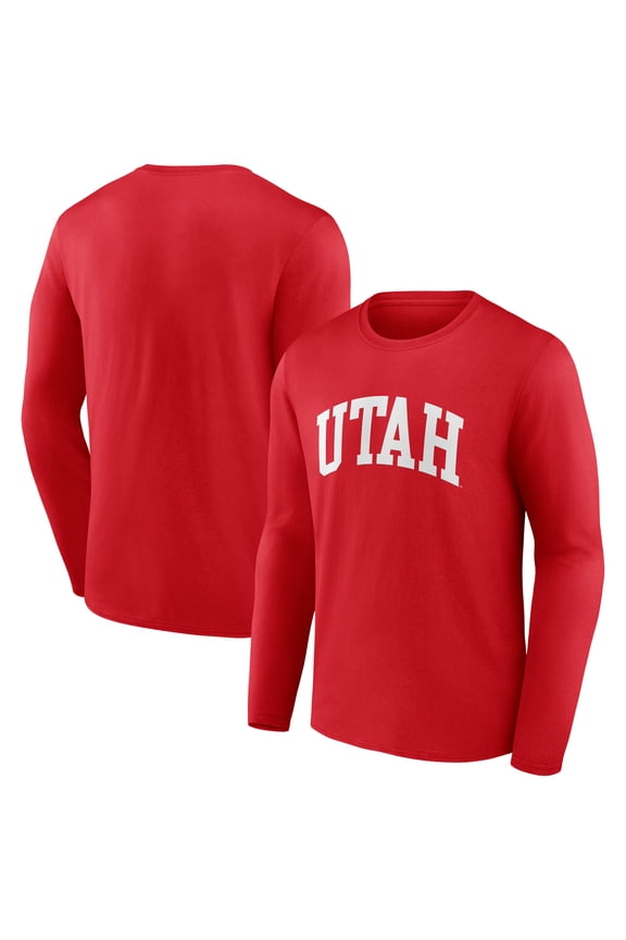 Men's Red Utah Utes Arch Long Sleeve T-Shirt