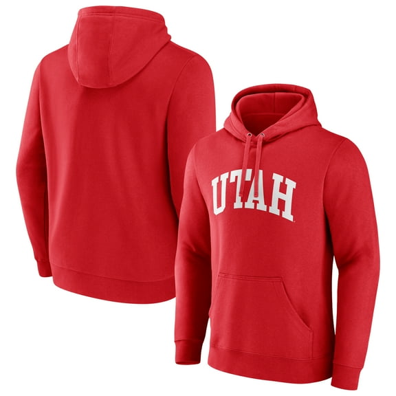 Men's Red Utah Utes Arch Pullover Hoodie