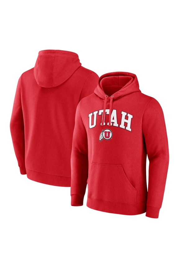 Men's Red Utah Utes Campus Pullover Hoodie