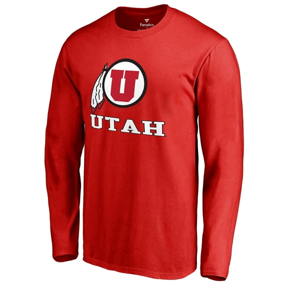 Men's Red Utah Utes Team Lockup Long Sleeve T-Shirt