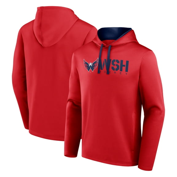 Men's Logo Athletic Red Washington Capitals Head Start Pullover Hoodie