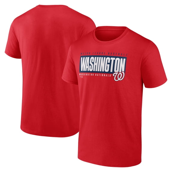 Men's Red Washington Nationals Blocked Out T-Shirt