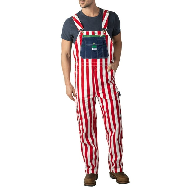 Men's Red, White & Blue Liberty 10oz. Duck Bib Overalls - Walmart.com