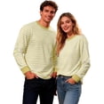 thumbnail image 1 of Men's Red White Wide Striped Sweatshirt, Long Sleeve Crew Neck Carnival Costume Shirt for Festival Party, 1 of 4