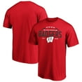 thumbnail image 1 of Men's Red Wisconsin Badgers Stacked Laces T-Shirt, 1 of 3