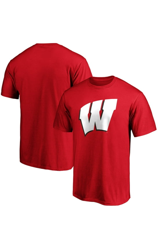 Men's Red Wisconsin Badgers Team Logo T-Shirt