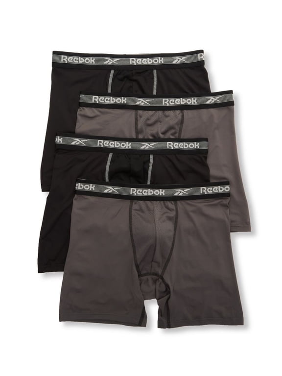 Men's Reebok 213PB43 Core Performance Boxer Briefs - 4 Pack (Black/Magnet M)
