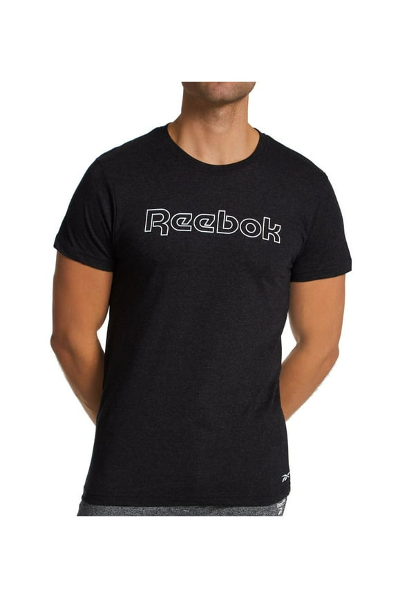 Men's Reebok 233LT38 Short Sleeve Crew Neck Graphic T-Shirt (Charcoal Heather Grey S)