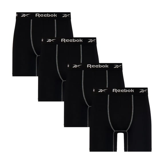Men's Reebok 4-Pack Performance 6" Boxer Briefs Color: Black Size: L