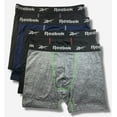 thumbnail image 1 of Men's Reebok 4-Pack Performance 6" Boxer Briefs Color: Black Blue Charcoal Size: M, 1 of 4