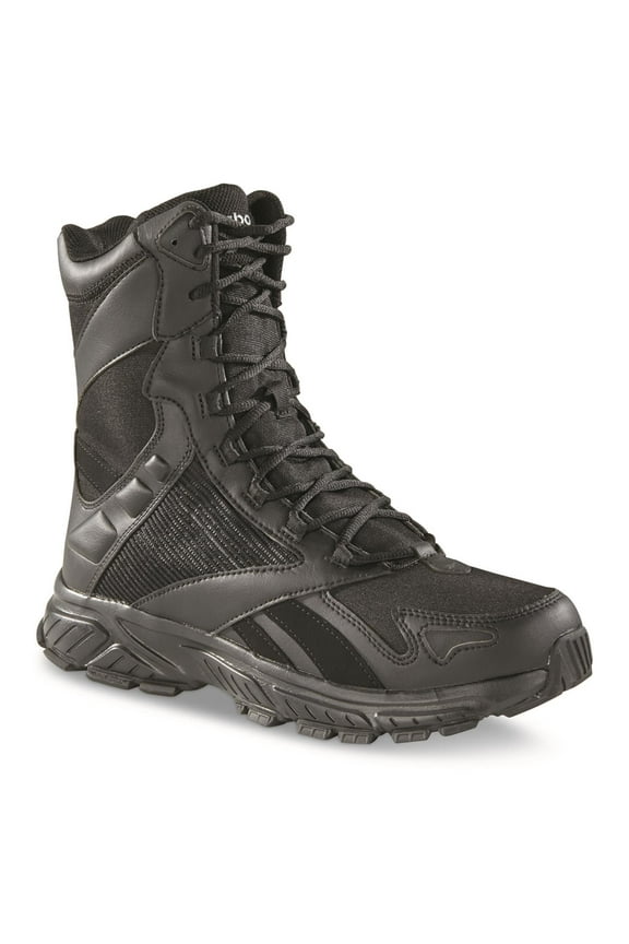 Men's Reebok 8" Trail Running Tactical Metal Free Side-Zip Work Boot RB6655, Black